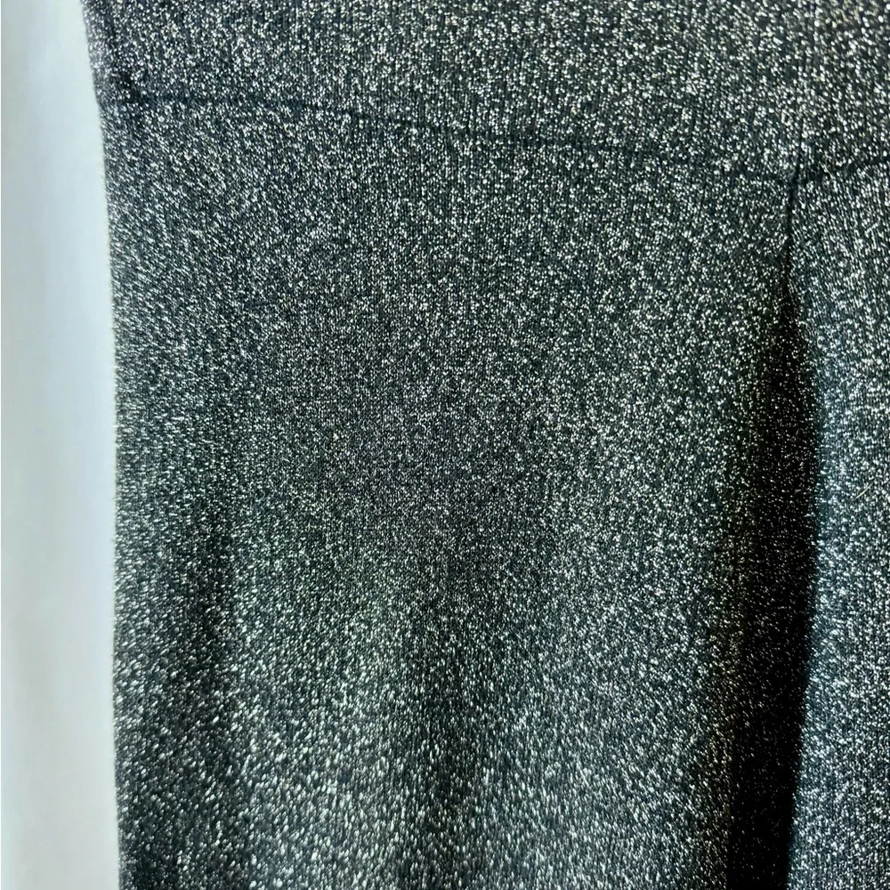 Leith Black & Silver Sparkly Stretch Pull On Wide Leg Capris Size‎ Small